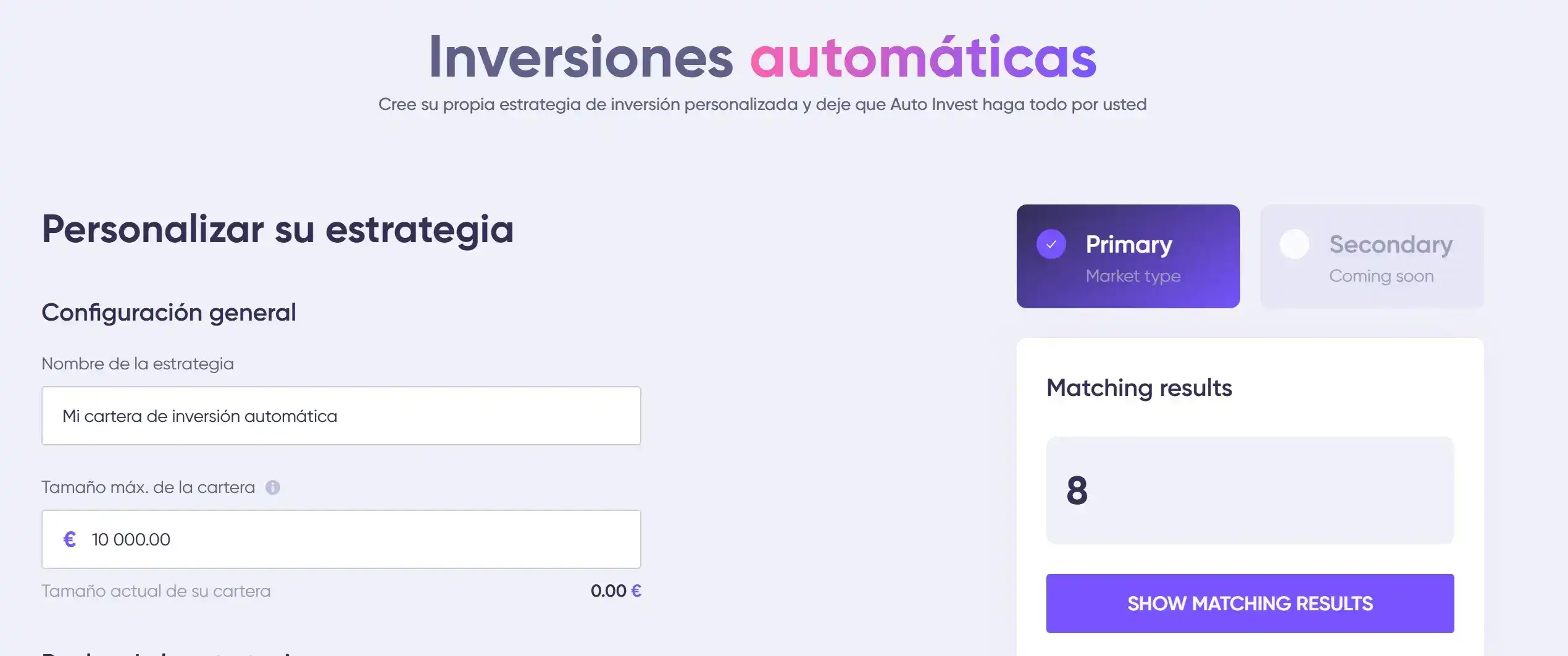 Panel de autoinversión