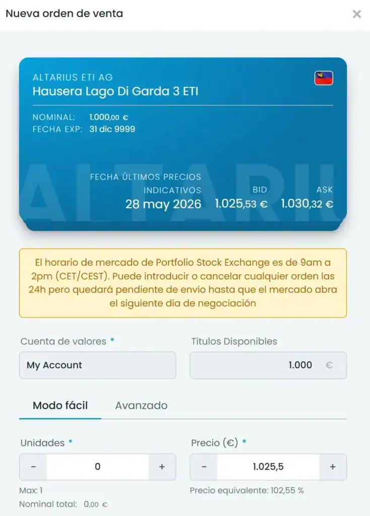 mercado secundario Hausera