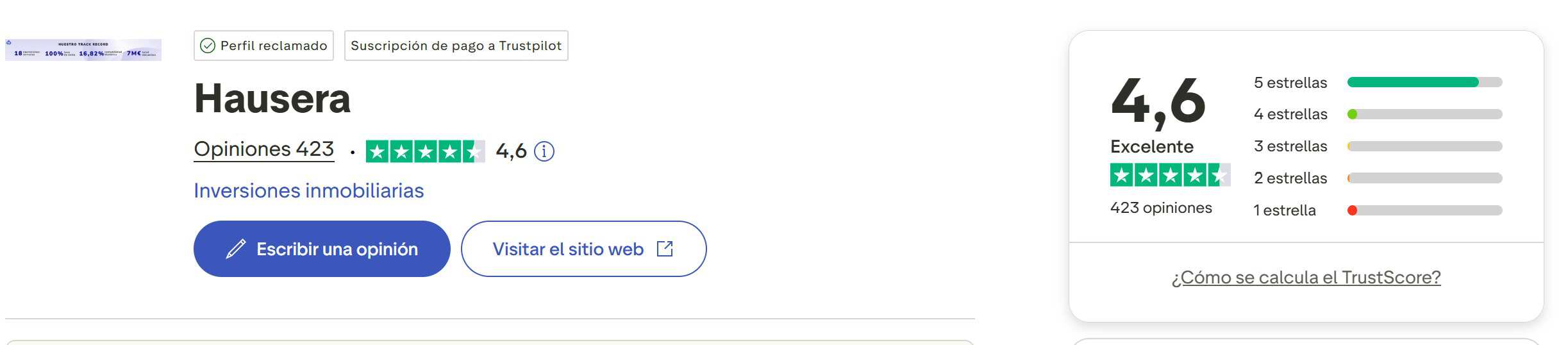 Opiniones de Hausera en Trustpilot