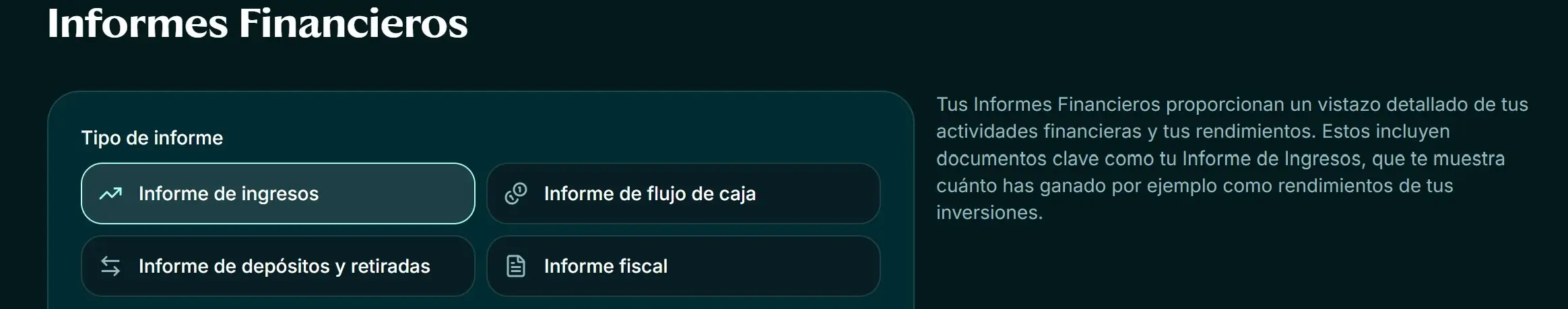 Informes financieros en Modena Capital