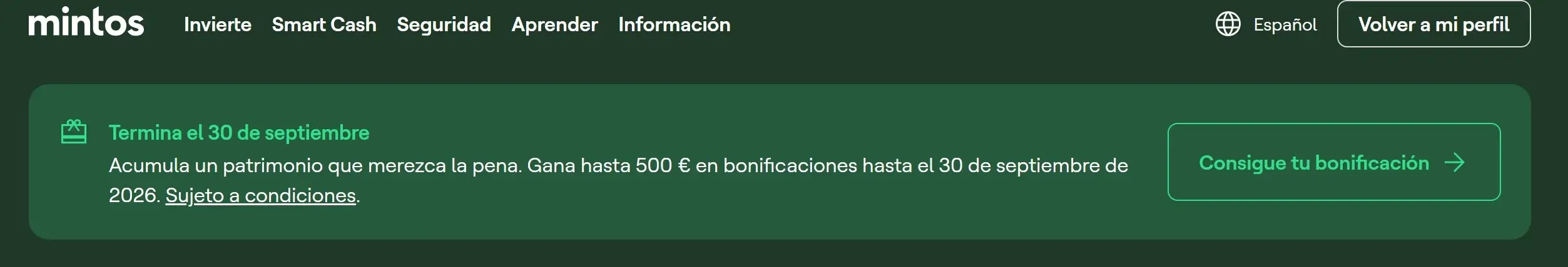 Promoción 500€ Mintos